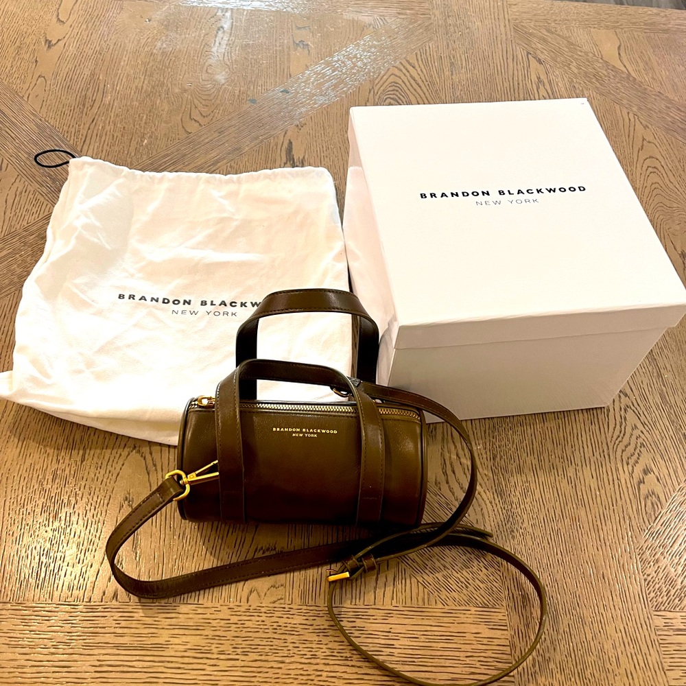 Brandon Black wood mini duffle green oil leather